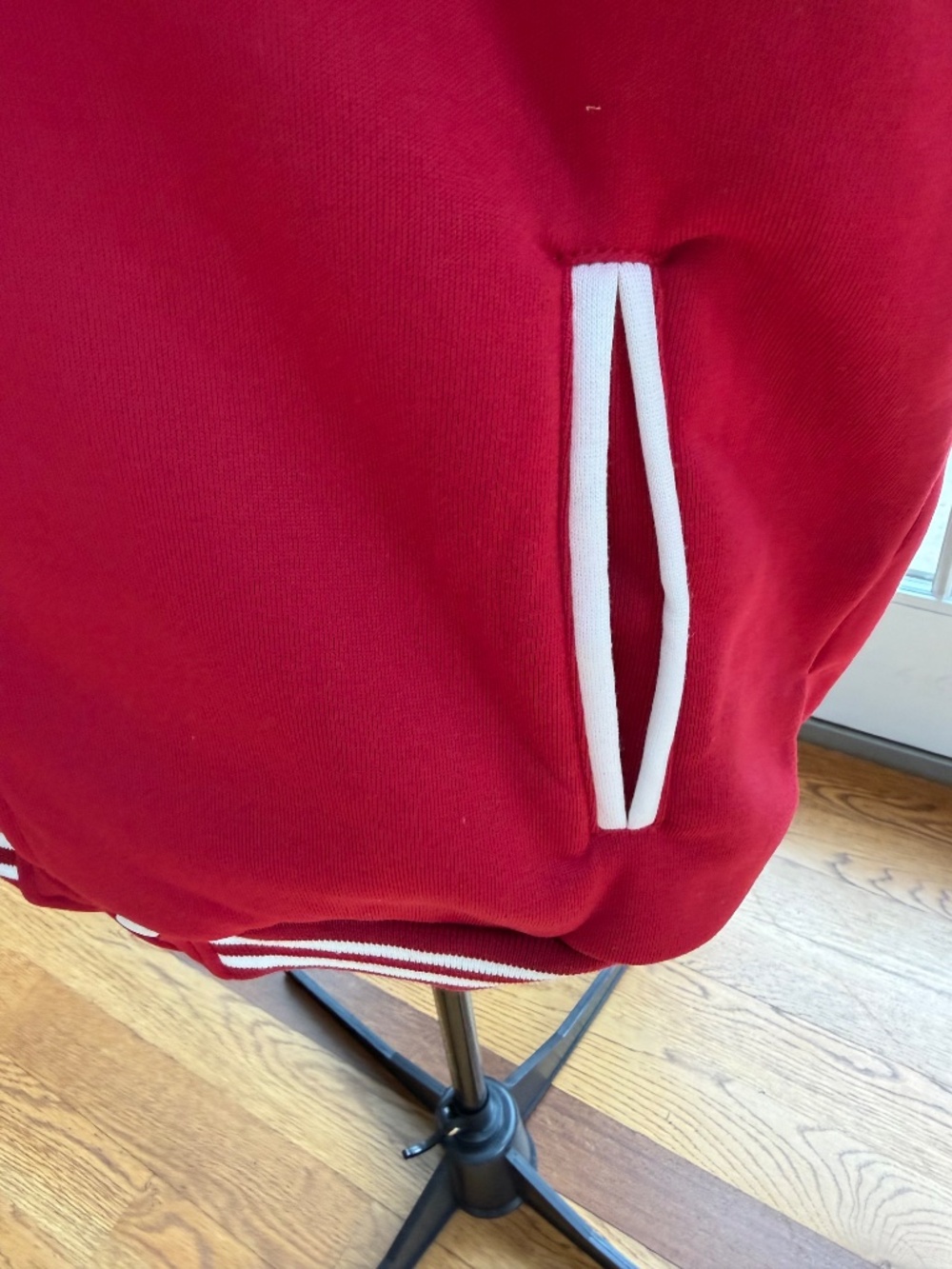 Red Varsity Jacket Women Size M Snap Front Bomber Letterman Style - Picture 3 of 9